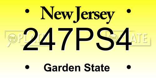 247PS4 New Jersey License Plate