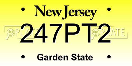 247PT2 New Jersey License Plate