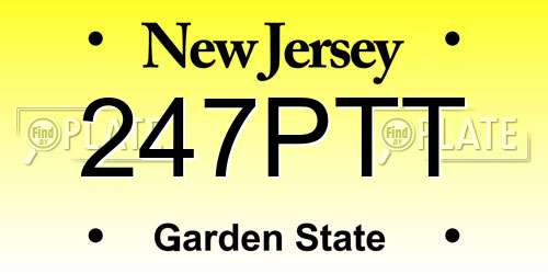 247PTT New Jersey License Plate