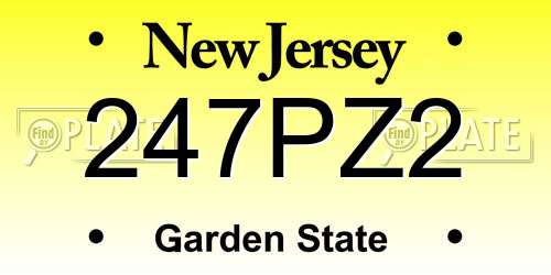 247PZ2 New Jersey License Plate