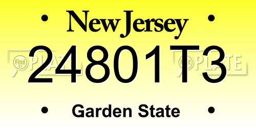 24801T3 New Jersey License Plate
