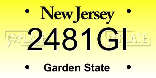 2481GI New Jersey License Plate