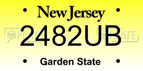 2482UB New Jersey License Plate
