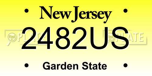 2482US New Jersey License Plate
