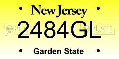 2484GL New Jersey License Plate