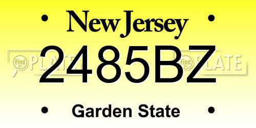 2485BZ New Jersey License Plate