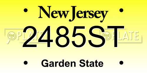 2485ST New Jersey License Plate