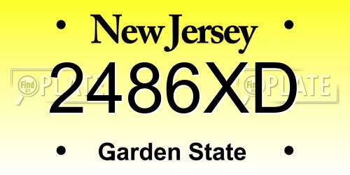 2486XD New Jersey License Plate