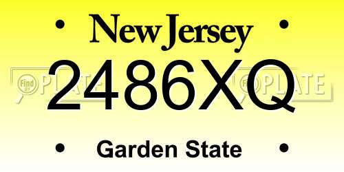 2486XQ New Jersey License Plate