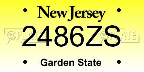 2486ZS New Jersey License Plate