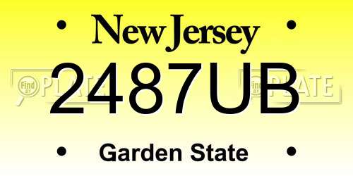 2487UB New Jersey License Plate