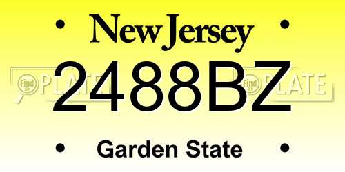 2488BZ New Jersey License Plate