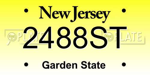 2488ST New Jersey License Plate