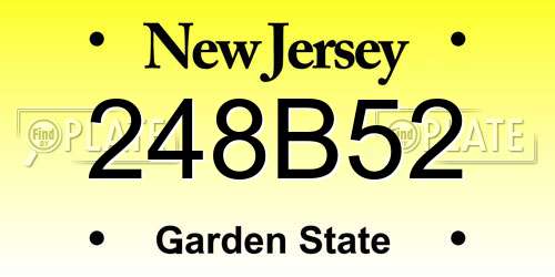 248B52 New Jersey License Plate