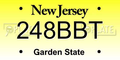 248BBT New Jersey License Plate