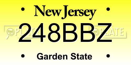 248BBZ New Jersey License Plate