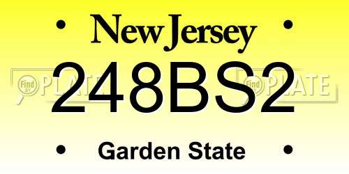 248BS2 New Jersey License Plate