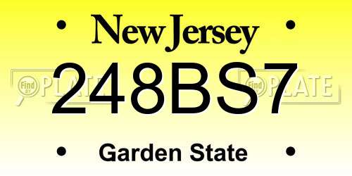 248BS7 New Jersey License Plate