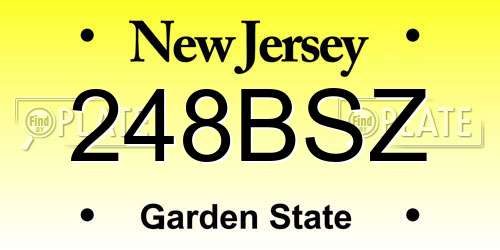 248BSZ New Jersey License Plate
