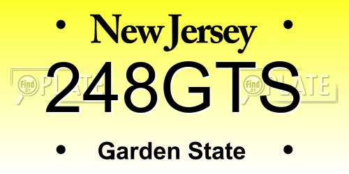 248GTS New Jersey License Plate