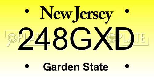 248GXD New Jersey License Plate