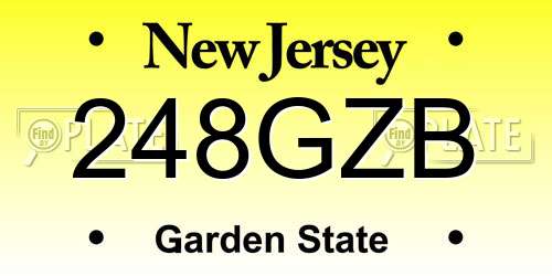248GZB New Jersey License Plate