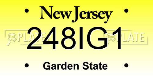 248IG1 New Jersey License Plate