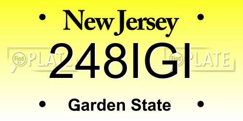 248IGI New Jersey License Plate