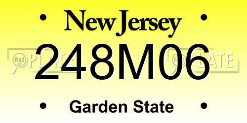 248M06 New Jersey License Plate