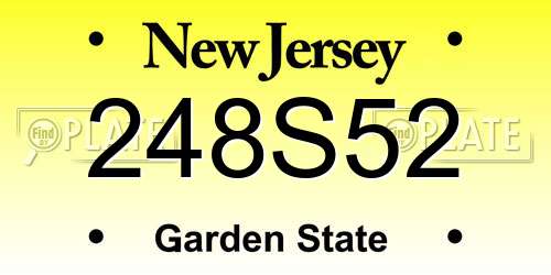 248S52 New Jersey License Plate