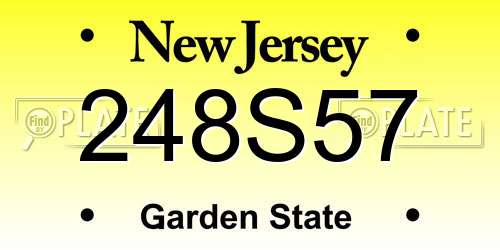 248S57 New Jersey License Plate