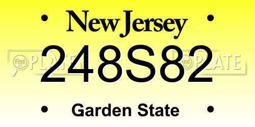 248S82 New Jersey License Plate