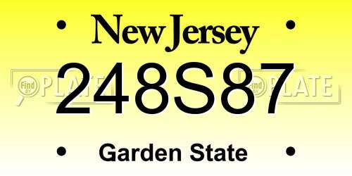 248S87 New Jersey License Plate