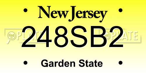 248SB2 New Jersey License Plate