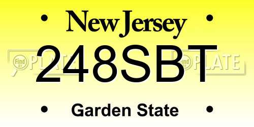 248SBT New Jersey License Plate