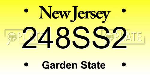 248SS2 New Jersey License Plate