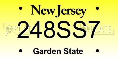 248SS7 New Jersey License Plate