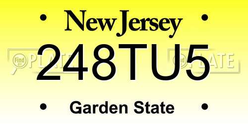 248TU5 New Jersey License Plate