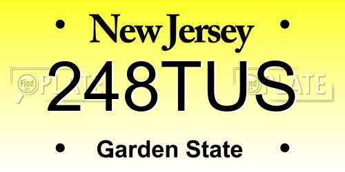 248TUS New Jersey License Plate