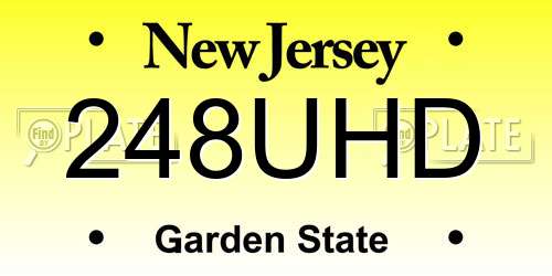248UHD New Jersey License Plate