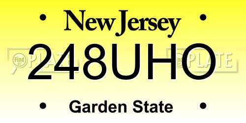 248UHO New Jersey License Plate