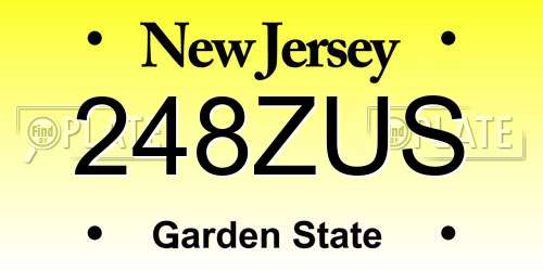 248ZUS New Jersey License Plate