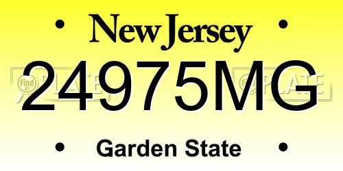 24975MG New Jersey License Plate