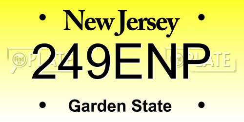 249ENP New Jersey License Plate