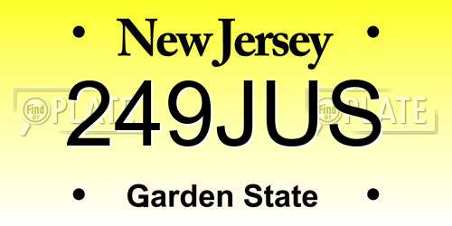 249JUS New Jersey License Plate