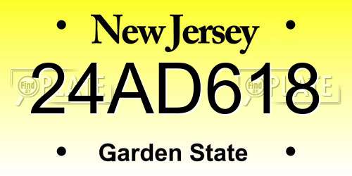 24AD618 New Jersey License Plate