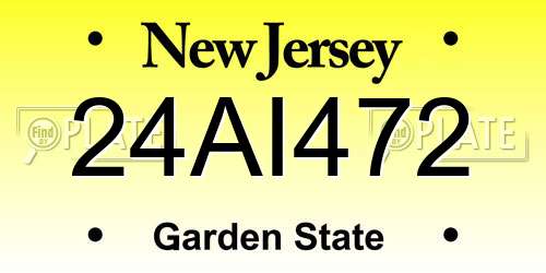 24AI472 New Jersey License Plate