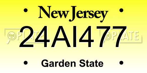 24AI477 New Jersey License Plate