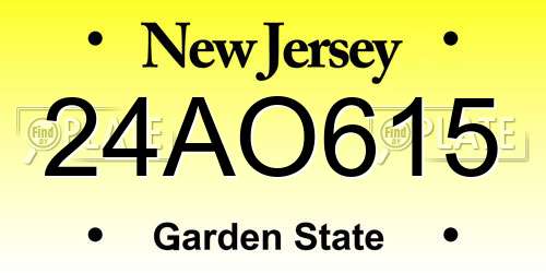 24AO615 New Jersey License Plate