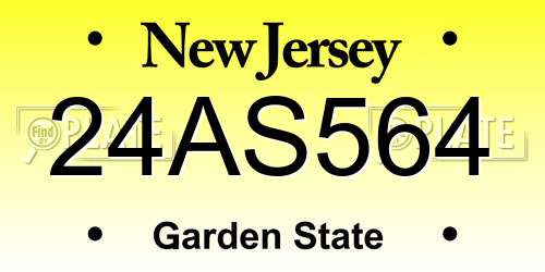 24AS564 New Jersey License Plate